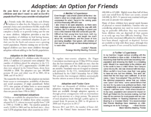 Adoption: An Option For Friends